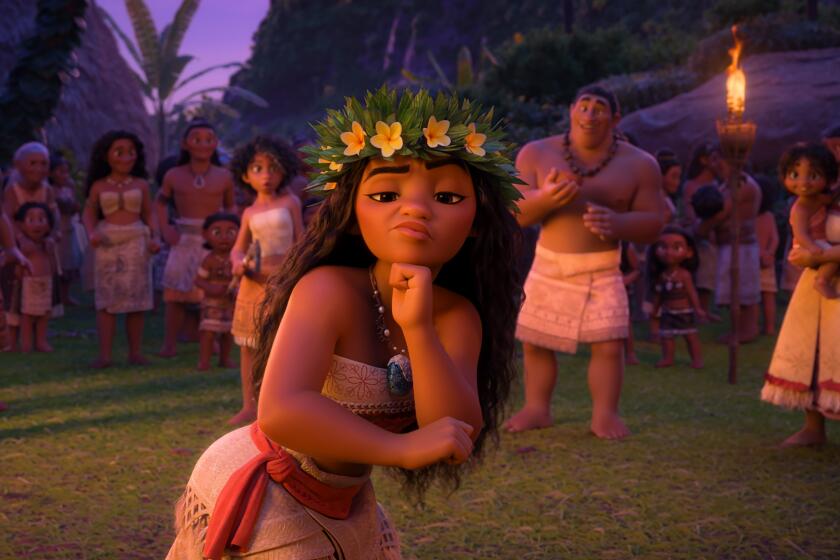 LAT EXCLUSIVE - MOANA 2 - Moana (foreground) and (second row, center) Loto, Moni, Simea and Sina. © 2024 Disney Enterprises, Inc. All Rights Reserved.