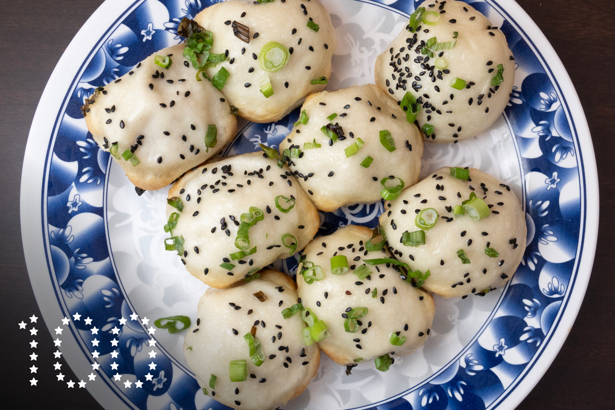 ALHAMBRA, CA - OCTOBER 09: Shanghai pan fried small bao (sheng jian bao) at Kang Kang Food Court in Alhambra, CA on Wednesday, Oct. 9, 2024. (Myung J. Chun / Los Angeles Times)