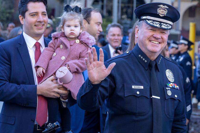 Los Angeles, CA - November 14: Jim McDonnell is sworn in as the 59th chief of the Los Angeles Police Department on Thursday, Nov. 14, 2024 in Los Angeles, CA. (Brian van der Brug / Los Angeles Times)