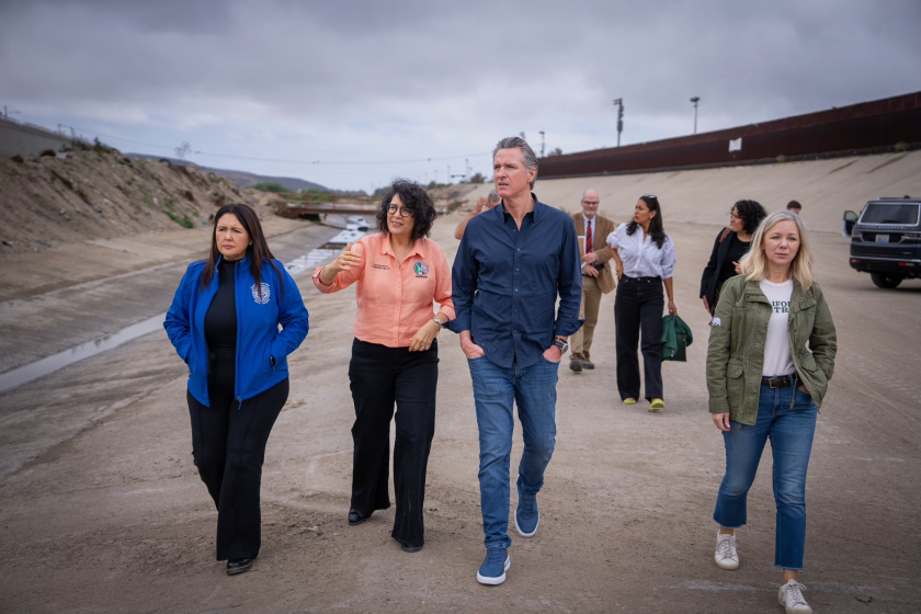 Officials tour the South Bay International Wastewater Treatment Plant with the Governor. 